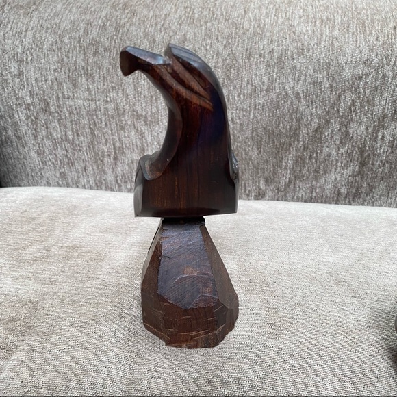 Hand Carved Wooden Ironwood HAWK FALCON Bird of Prey - Picture 5 of 8